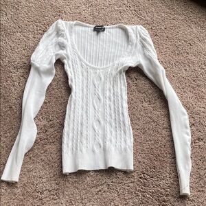 Bebe white Cable Knit Sweater